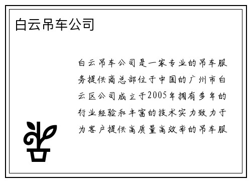 白云吊车公司